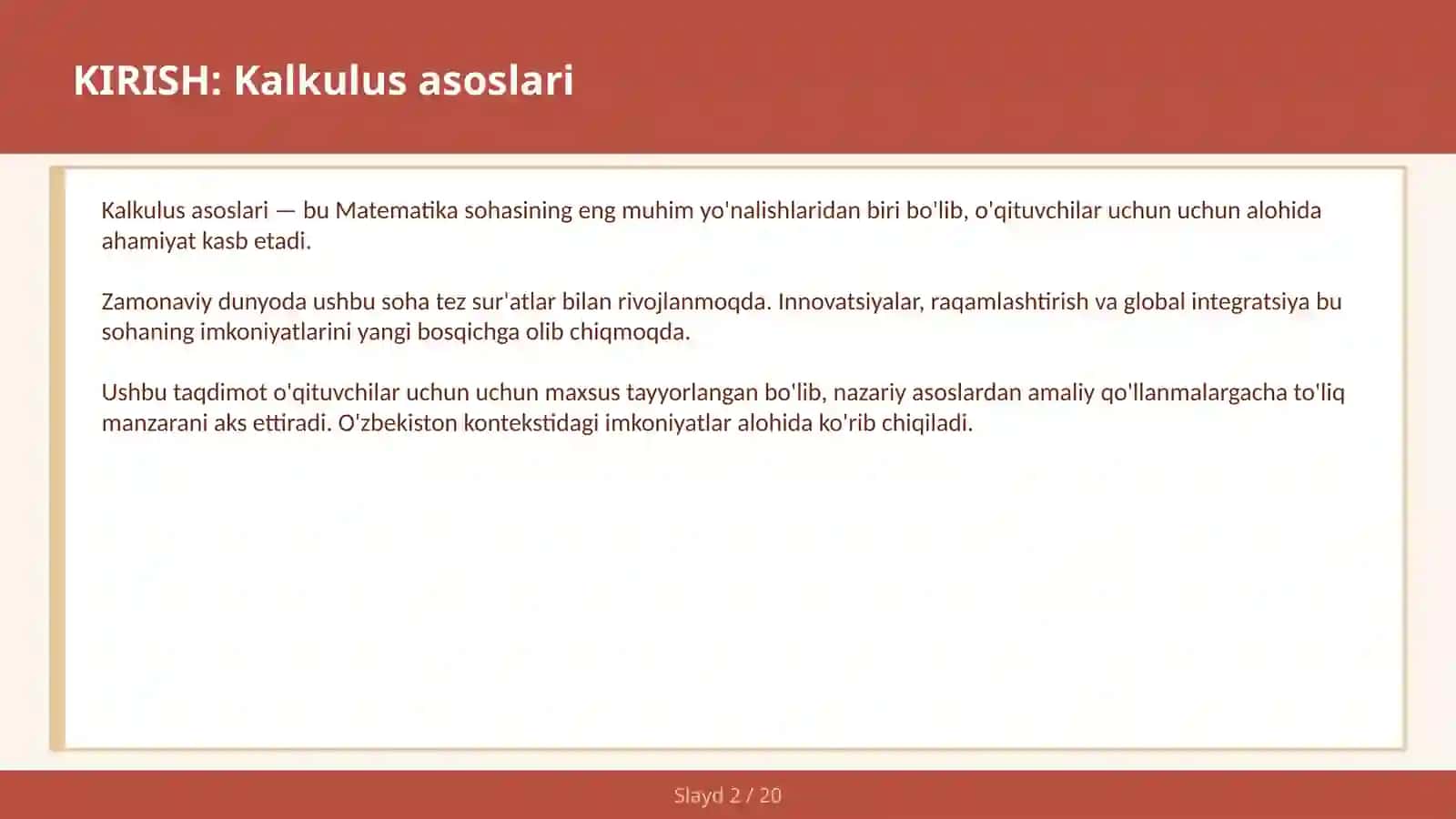 KALKULUS ASOSLARI 2