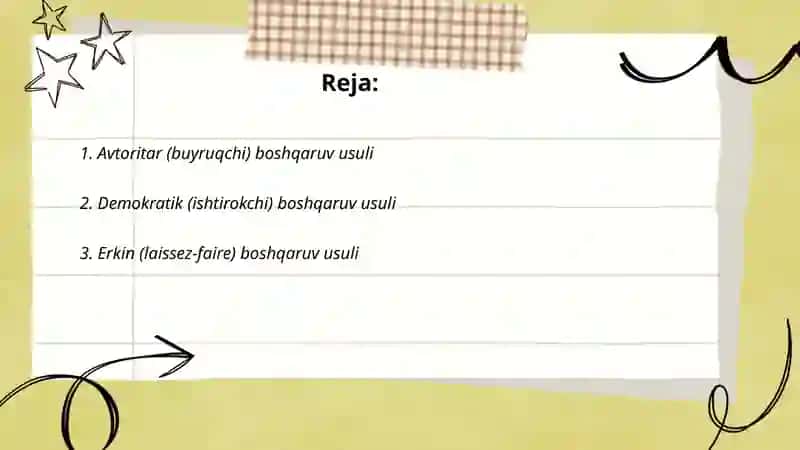 Avtoritar (buyruqchi) boshqaruv usuli 2