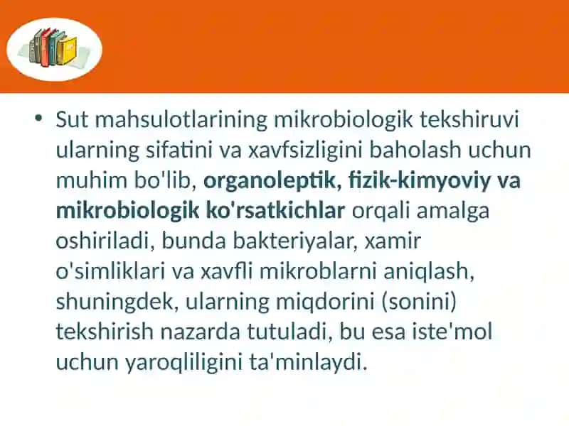 Sutmahsulotlarini Mikrobiologik Tekshirish 2