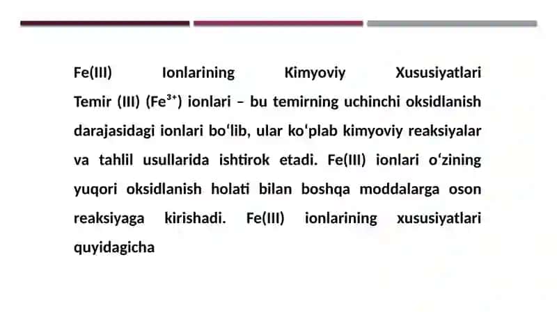 ERITMADAGI FE (III) IONLARINI BIXROMATOMETRIK ANIQLASH 2