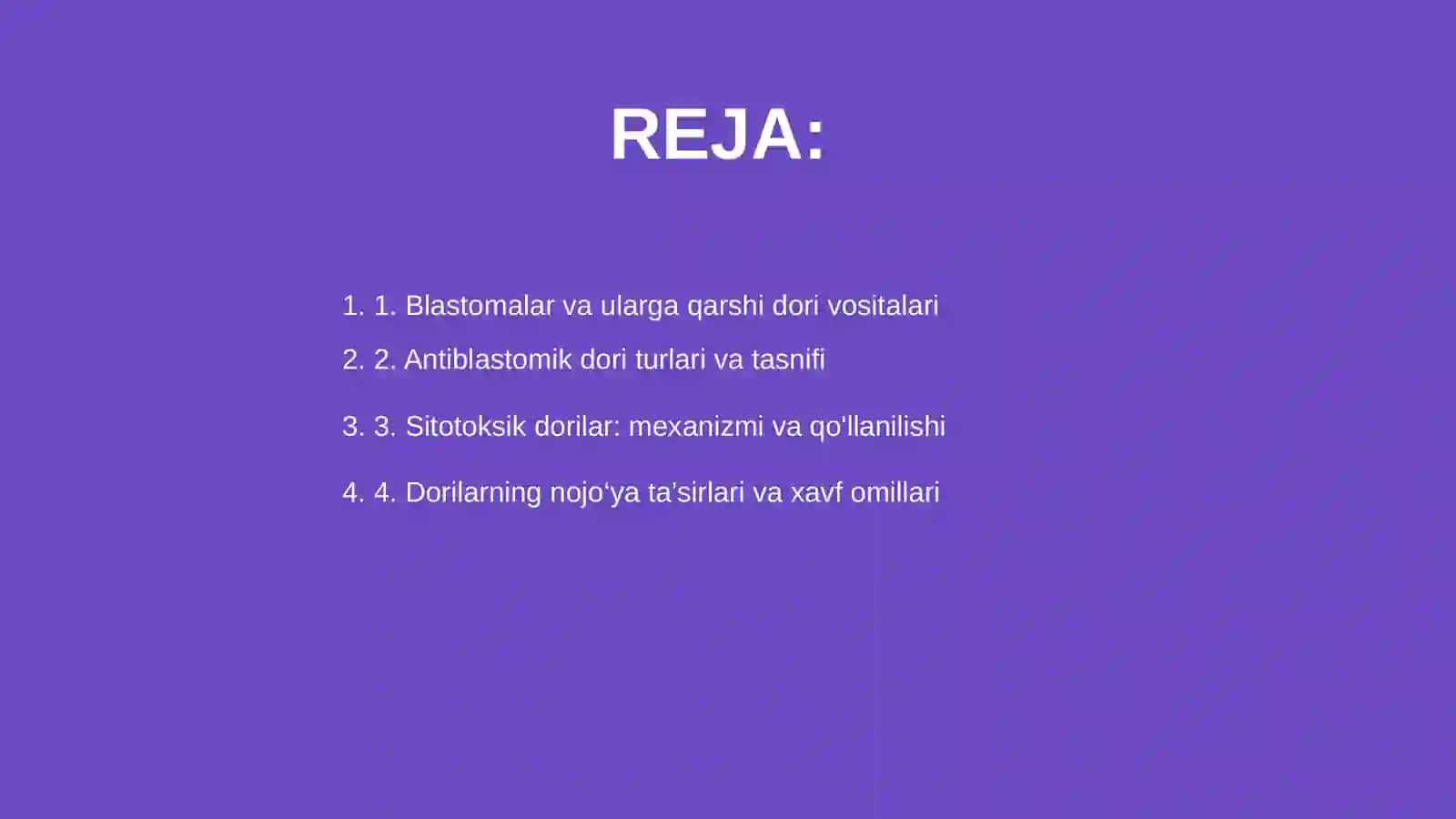 Blastomalar va ularga qarshi dori vositalari 2