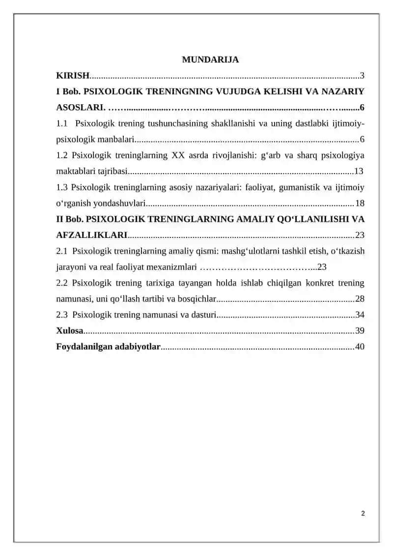 PSIXOLOGIK TRENINGNING KELIB CHIQISH TARIXI 2