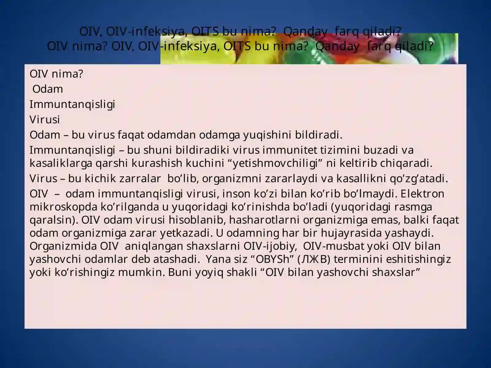 OIV va OITS haqida umumiy ma'lumot 2