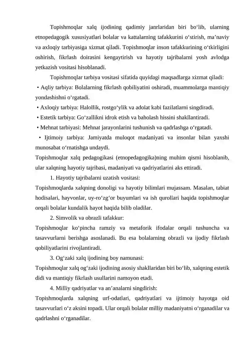 Topishmoqlarning etnopedagogik xususiyatlari 2