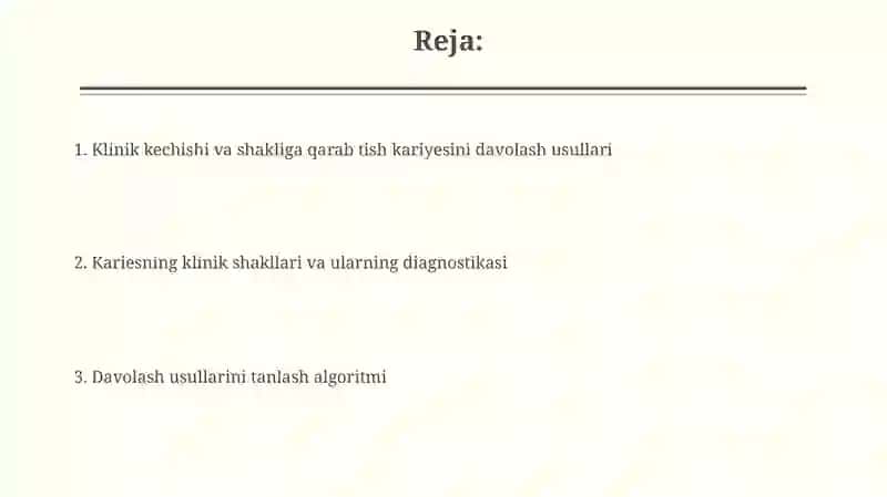 Kariesning klinik kechishi va shakllariga qarab davolash usullari 2