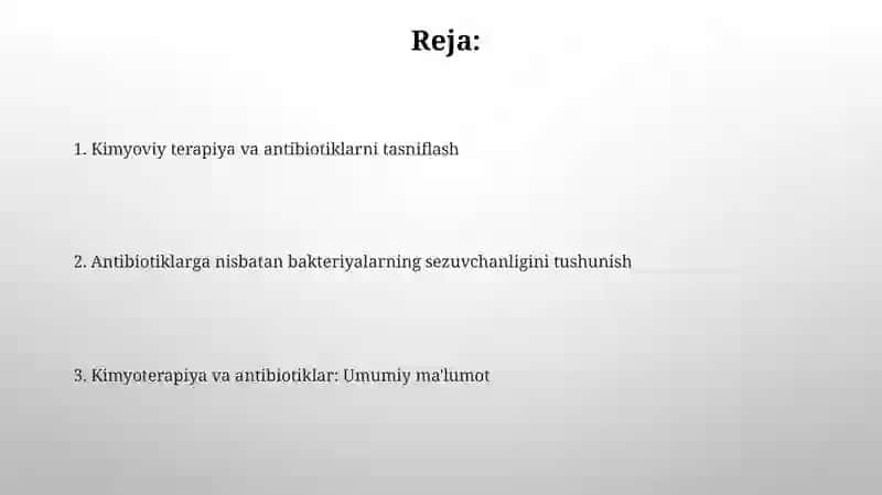 Kimyoterapiya va antibiotiklar 2