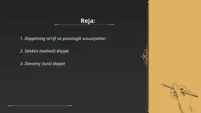 Diqqatning psixologik jihatlari 2