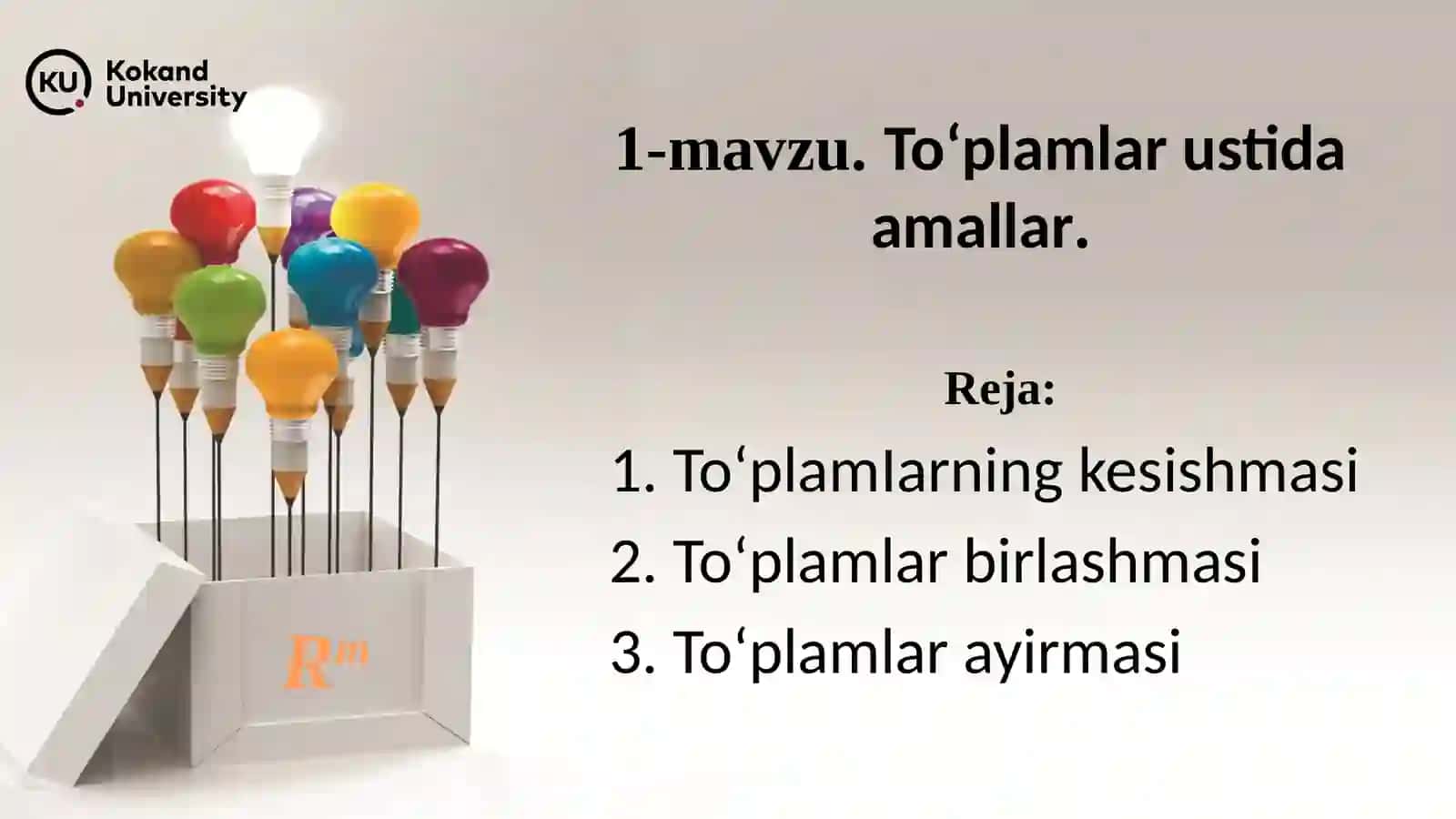 Boshlang‘ich matematika kursi nazariyasi 2