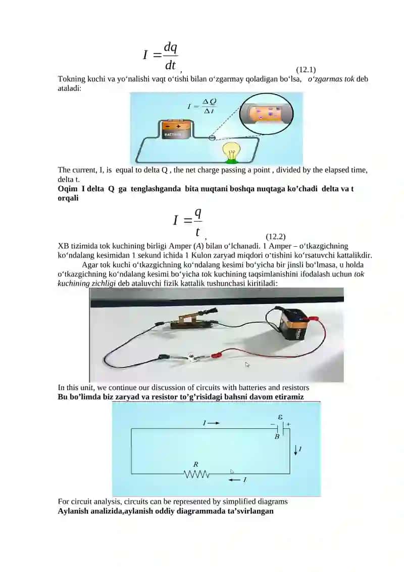 12-MA’RUZA: ELEKTR TOKI 2