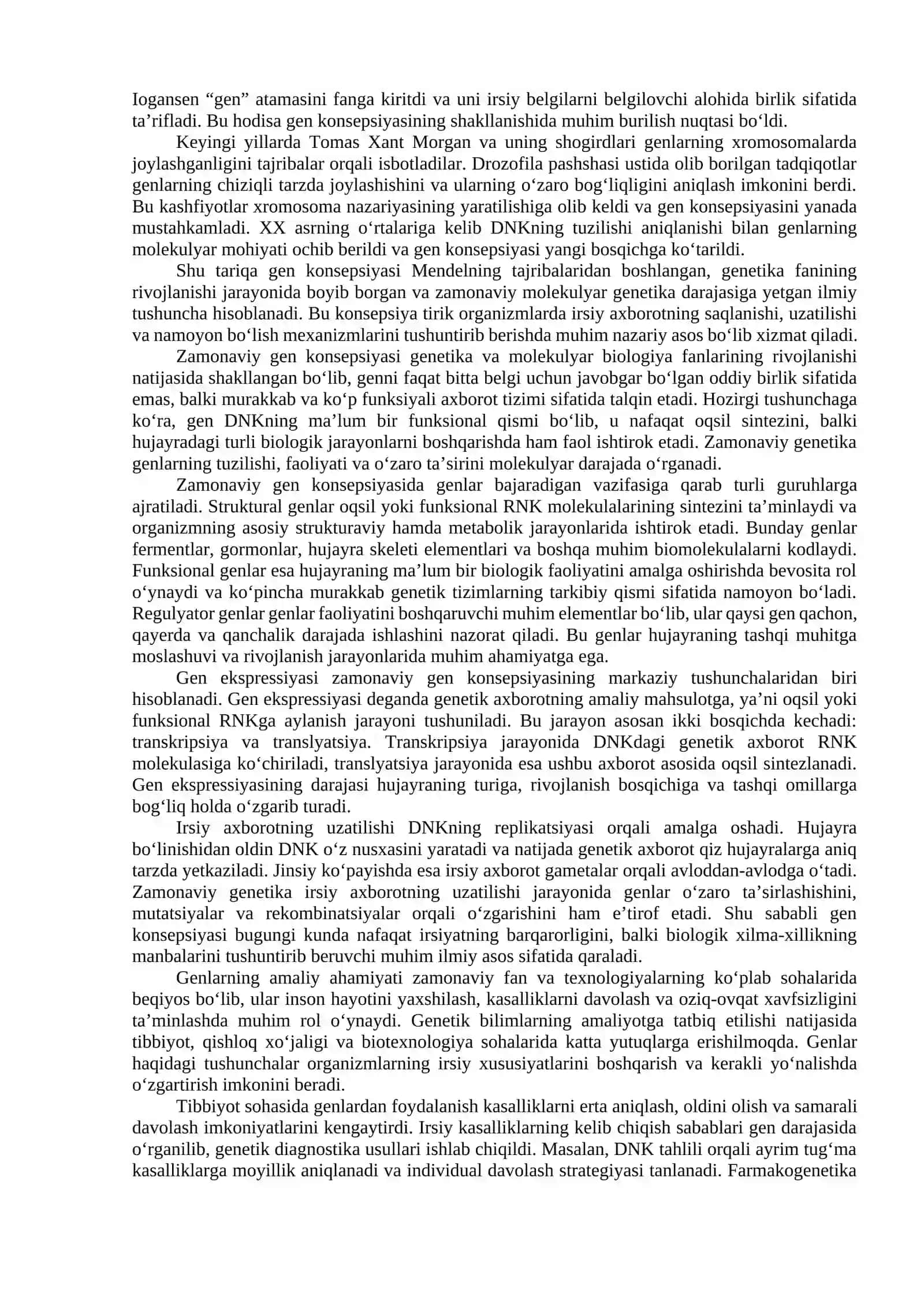Gen va gen konsepsiyasi haqida tushuncha 2