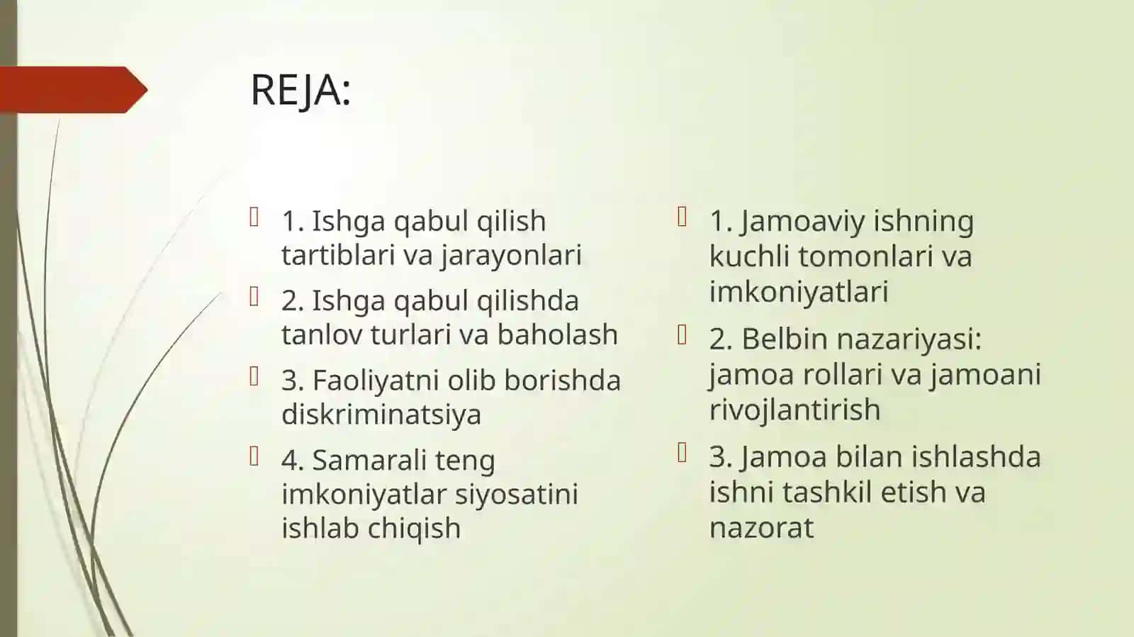 Ishga qabul qilish va tanlash 2