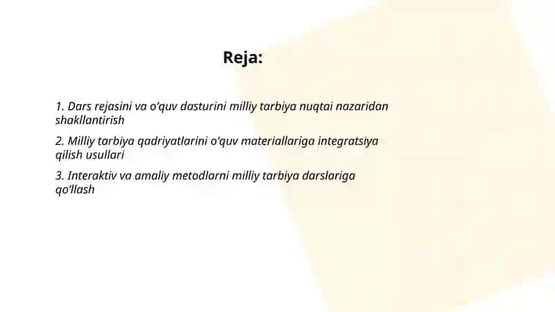 Milliy tarbiya fanini oʻqitishning amaliy asoslari 2