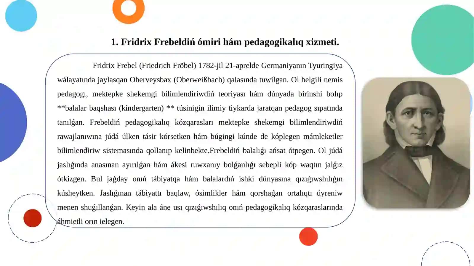 Fredrix Frebeldiń pedagogikalıq sisteması 2