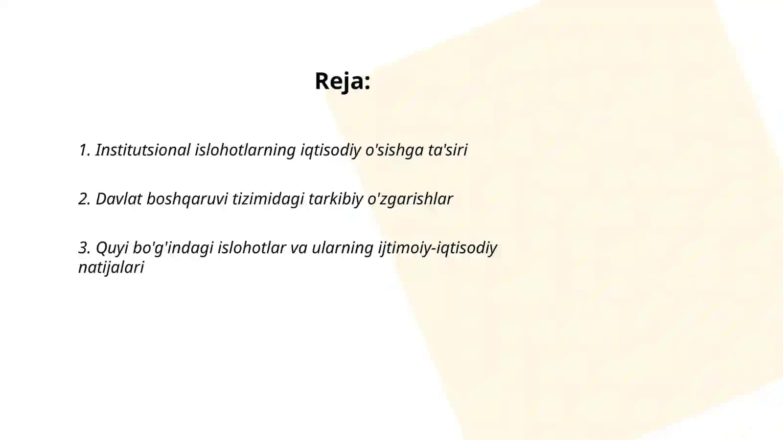 Institutsional ózgarishlar va iqtisodiyotda tarkibiy ózgarishlar 2