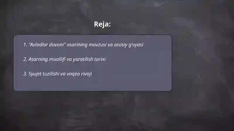 Avlodlar Dovoni Asari 2