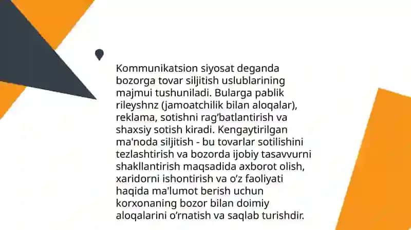 Marketingda kommunikatsion siyosati 2