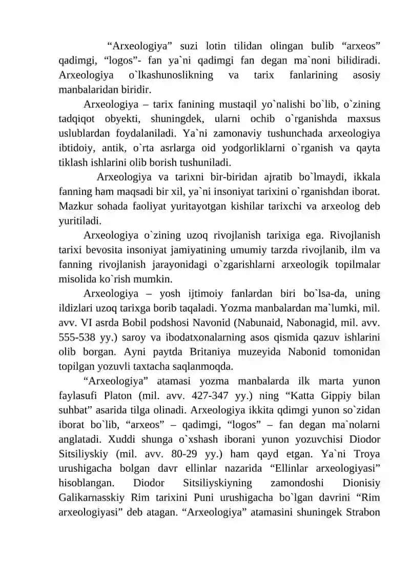 Arxeologiya fanining tarixi 2