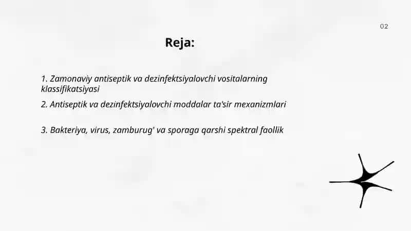 Zamonaviy antiseptik va dezinfektsiyalovchi vositalar 2