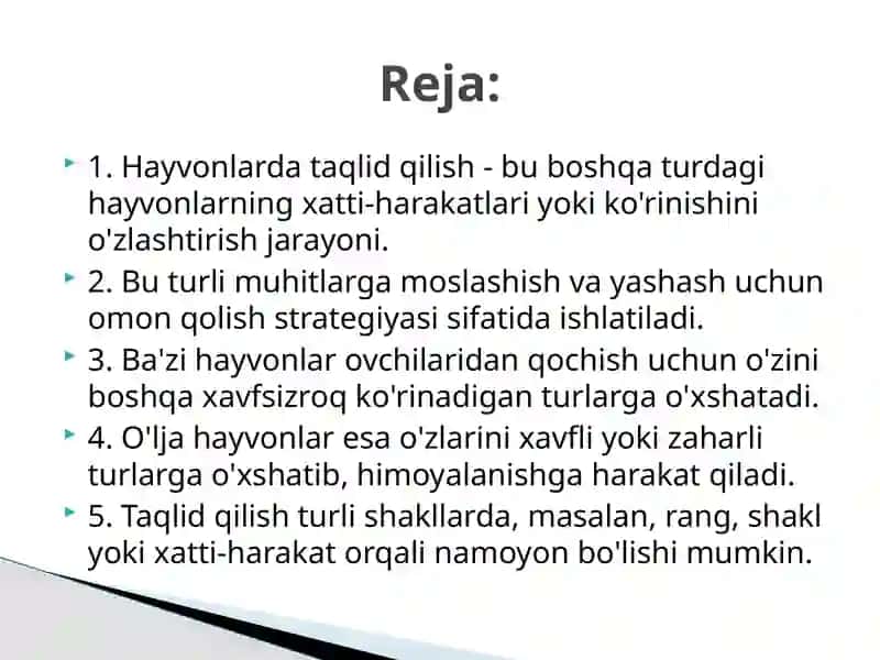 Hayvonlarda taqlid qilish 2