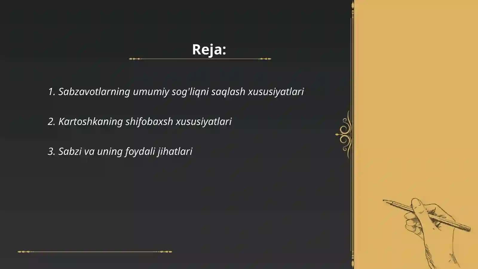 Sabzivotlar asosida shifobaxshlik xususiyatini aniqlash 2