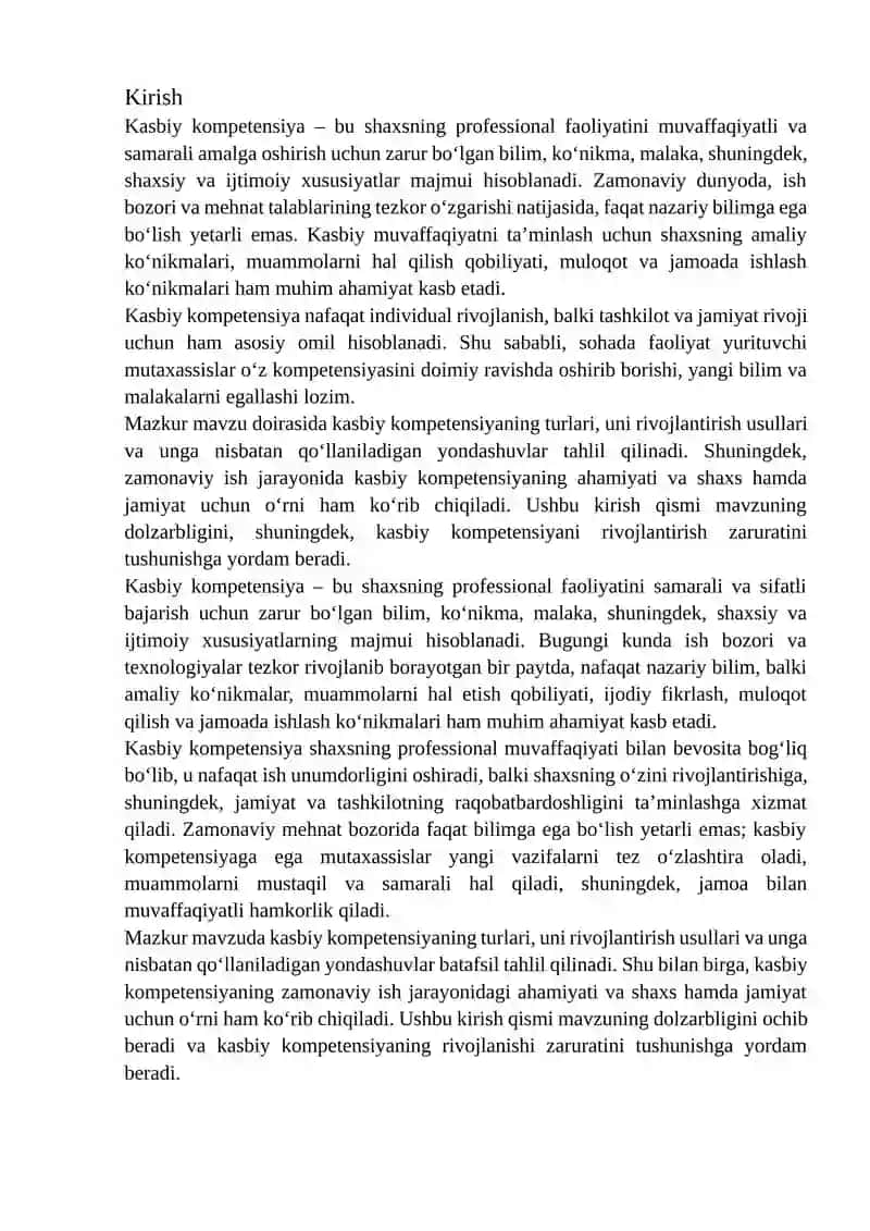Kasbiy kompetensiya va unga nisbatan yondashuvlar 2