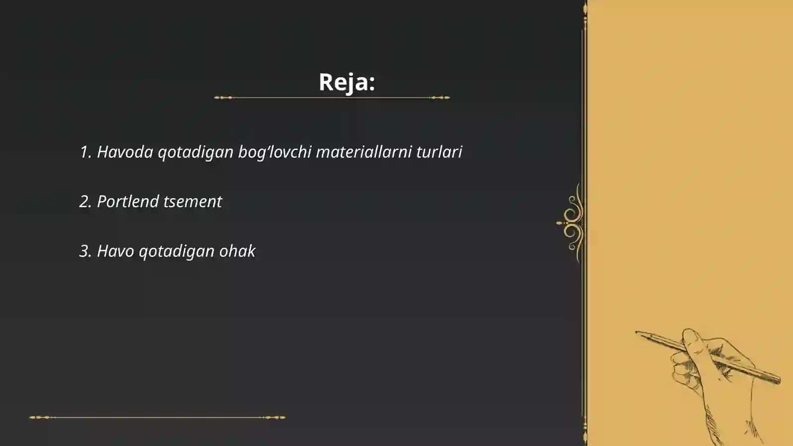 Havoda qotadigan bogʻlovchi materiallar 2