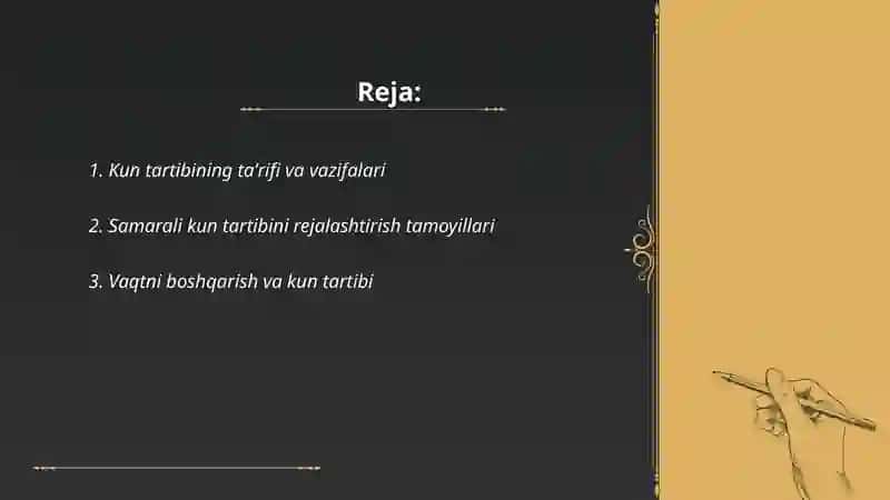 Kun tartibi va uning ahamiyati 2