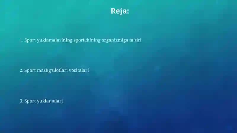 Sport mashg'ulotlarining vositalari 2