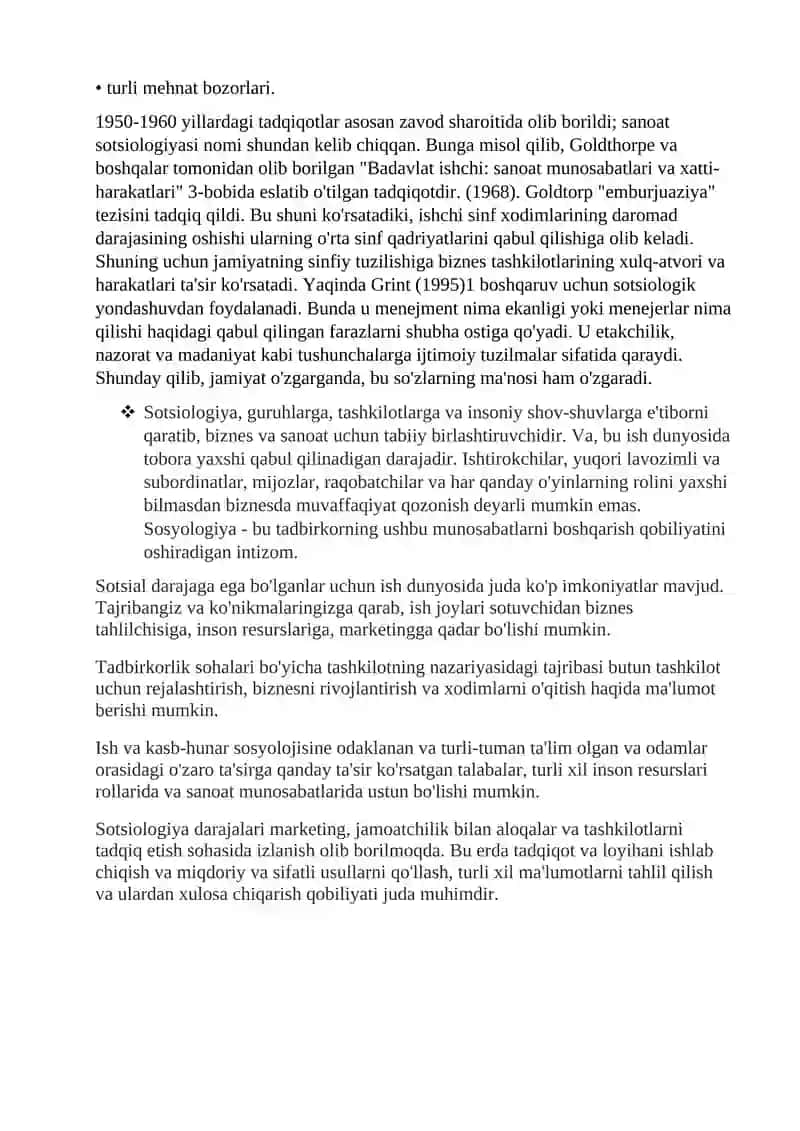 BIZNESDA SOTSIOLOGIK QARASHLAR 2