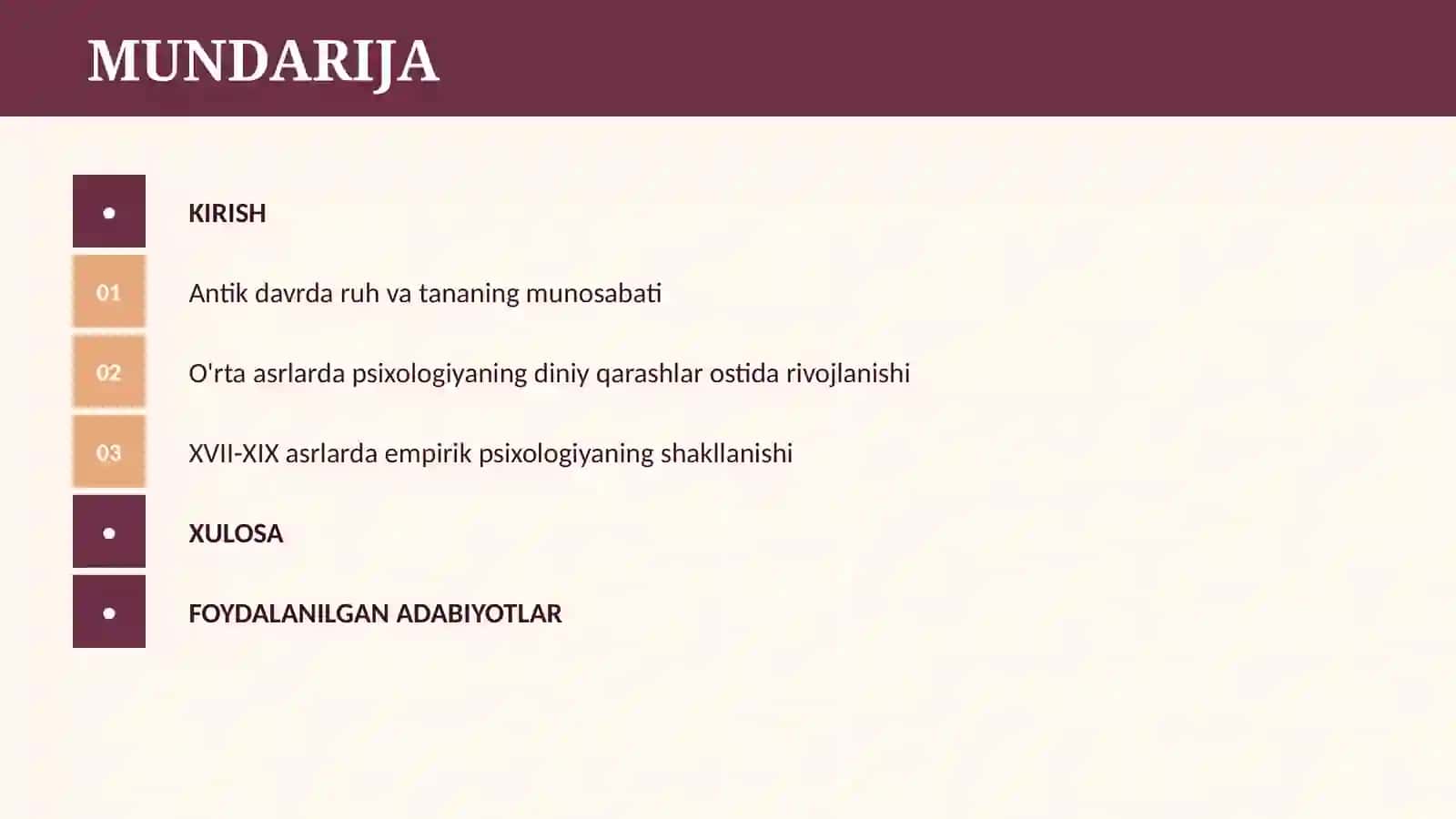 PSIXOLOGIYA RIVOJLANISH TARIXI 2