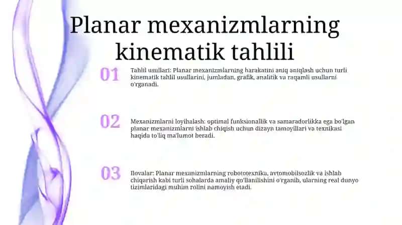 Tekislikda Harakatlanuvchi Mexanizmlarni Loyihalash 2