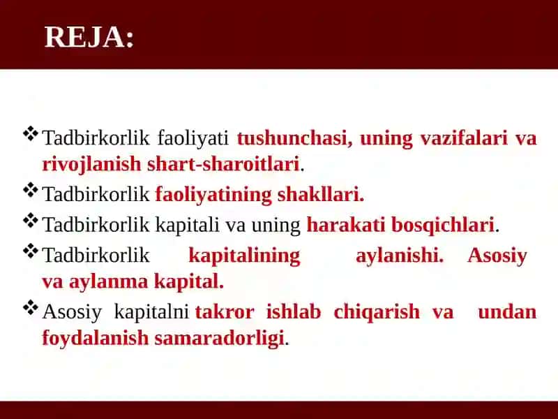 FIRMA VA ULARNING TASHKILIY IQTISODIY ASOSLARI 2