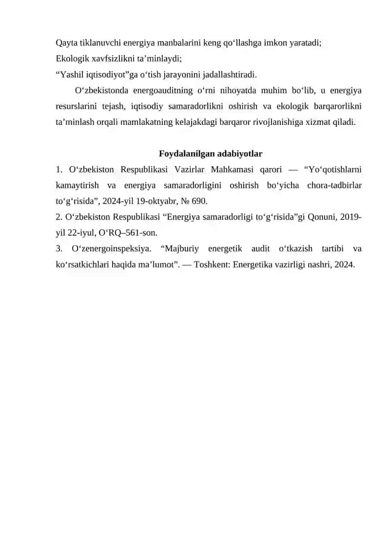 Energoauditning ahamiyati 2