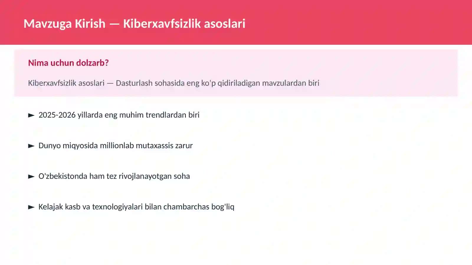 Kiberxavfsizlik asoslari 2