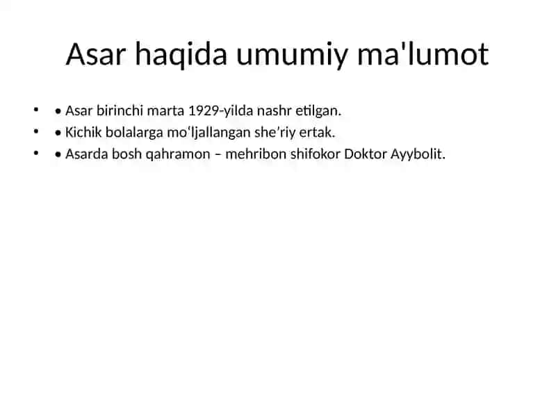 "Doktor Ayybolit" Asari 2