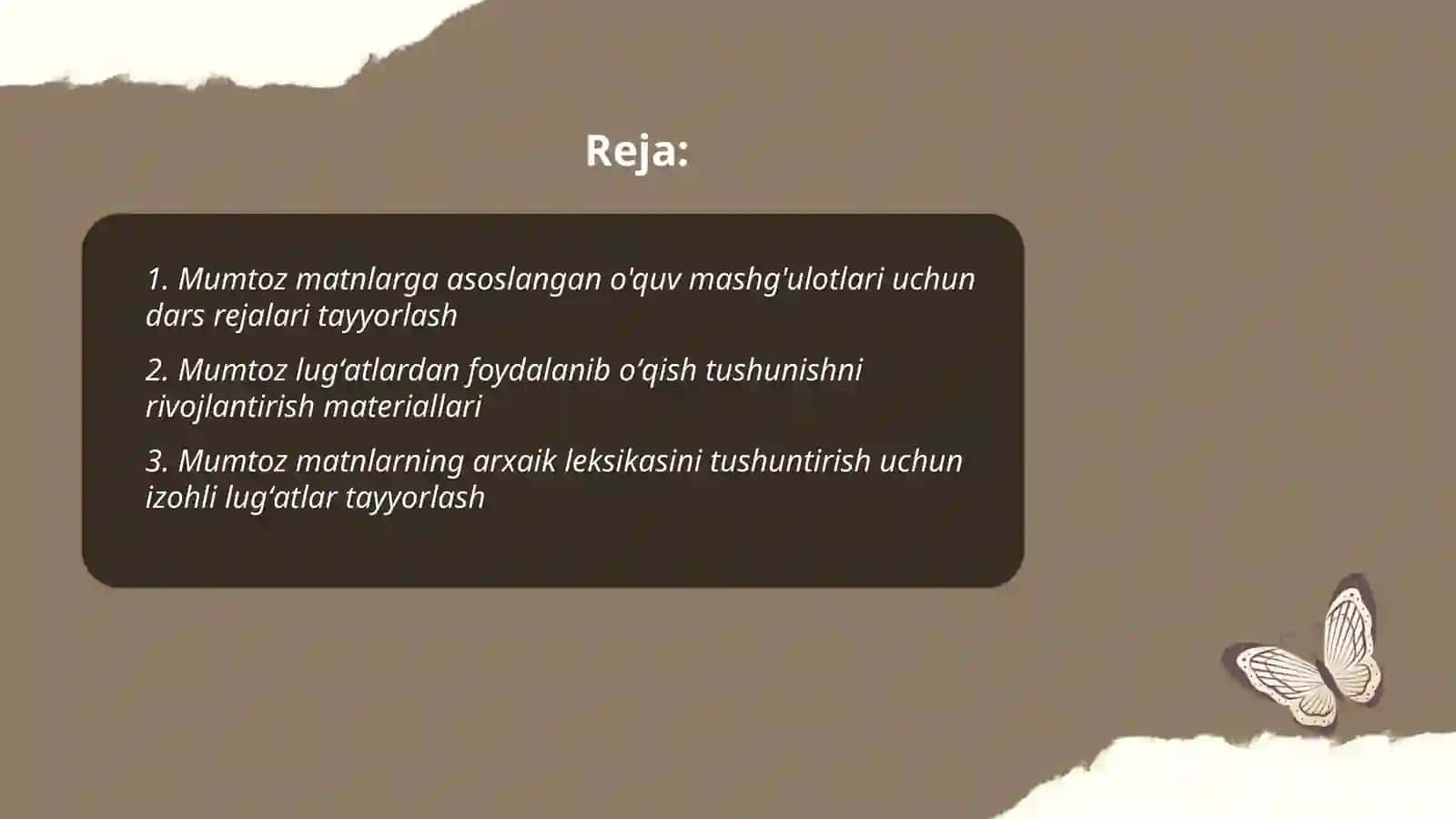 Mumtoz materiyallar tayyorlash 2