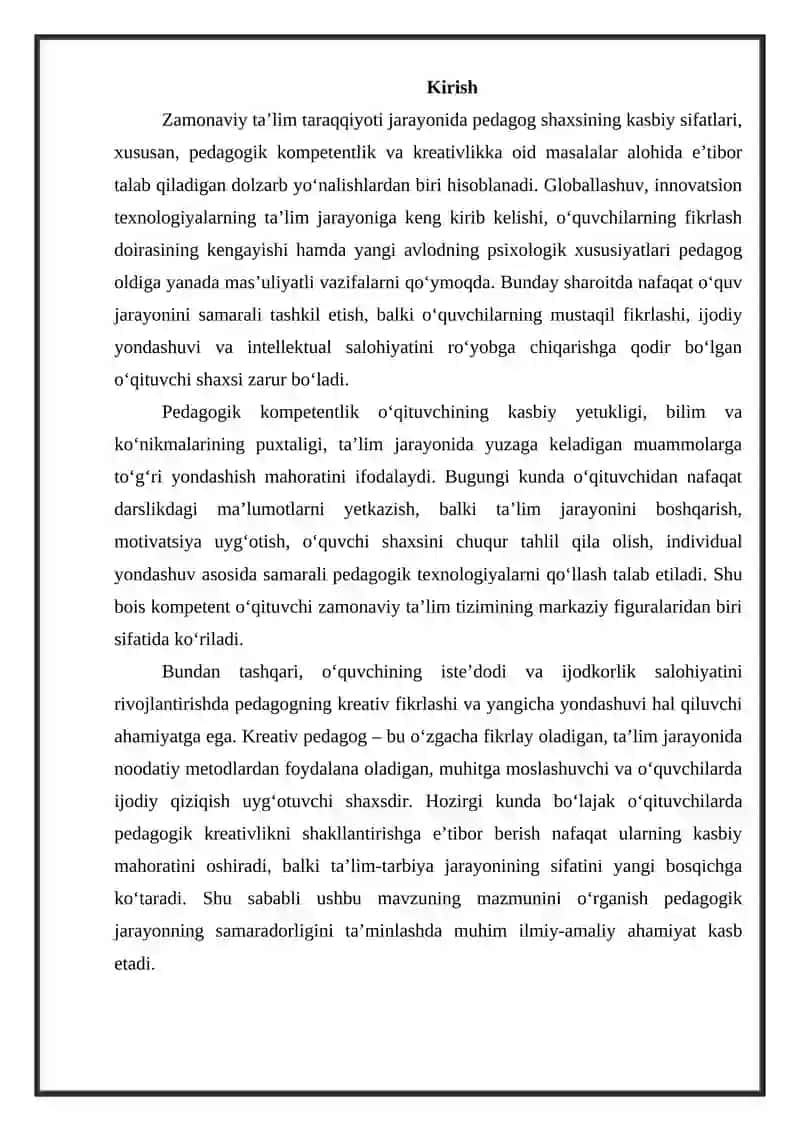 Pedagogik kompetentlik va kreativlik 2