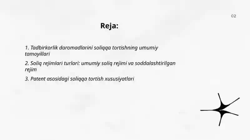 Tadbirkorlik daromadlarini soliqqa tortish 2