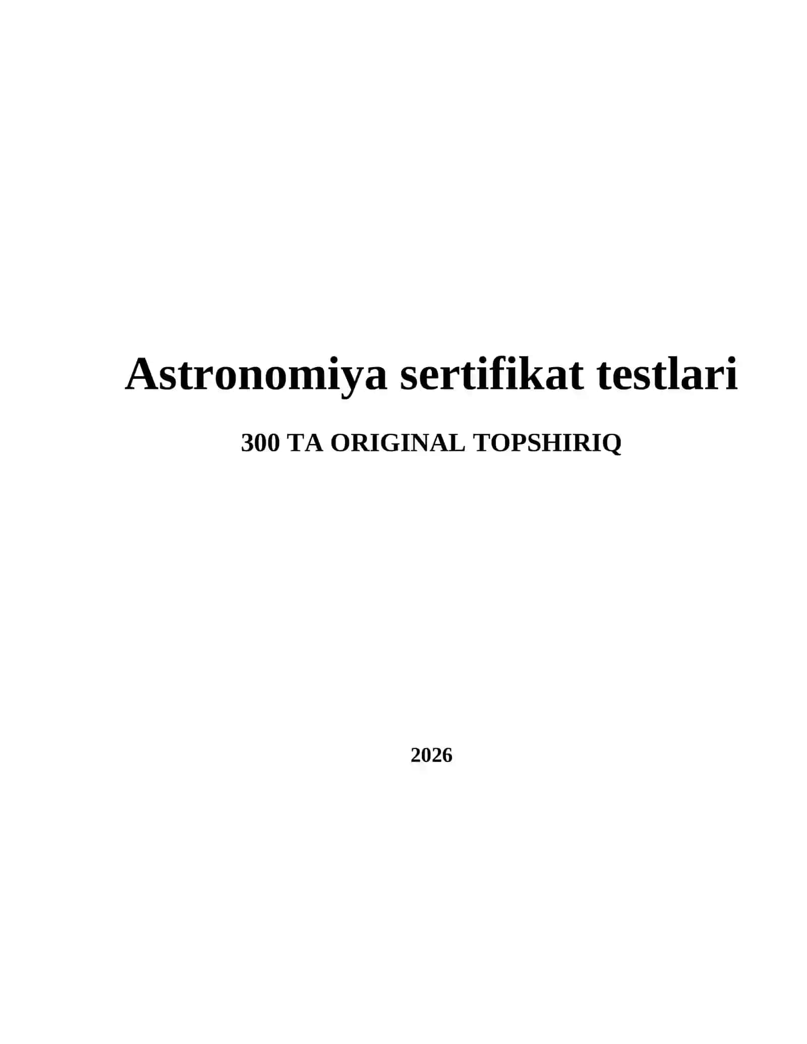 Astronomiya sertifikat testlari 2