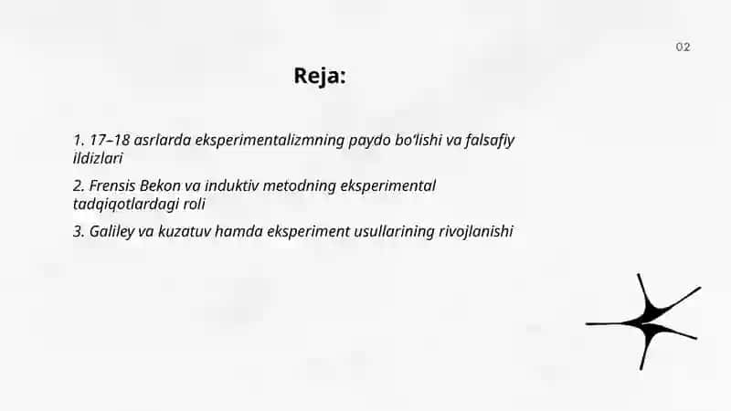 17-18 asrlarda experimintal experimintal tadqiqotlarning asoslanishi 2