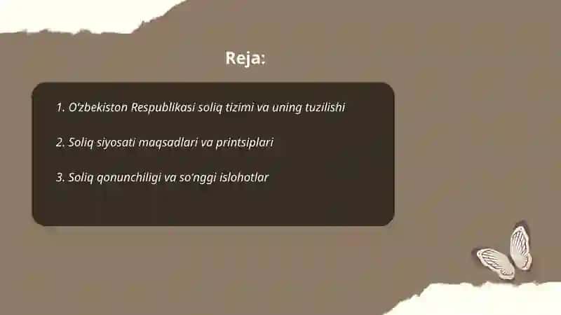 Oʻzbekiston Respublikasi soliq siyosati 2