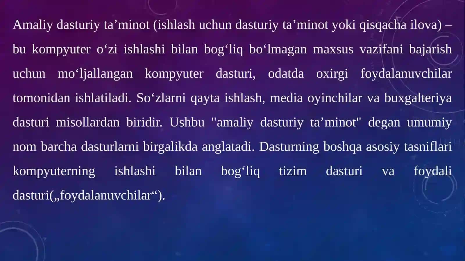 Amaliy dasturlar ta’limi 2