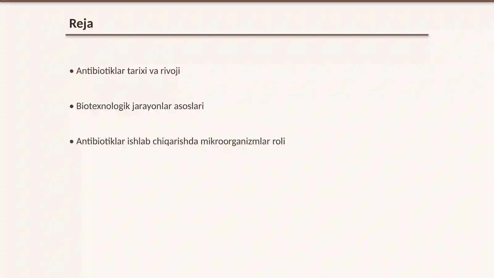 Antibiotiklarni ishlab chiqarish biotexnologiyasi 2