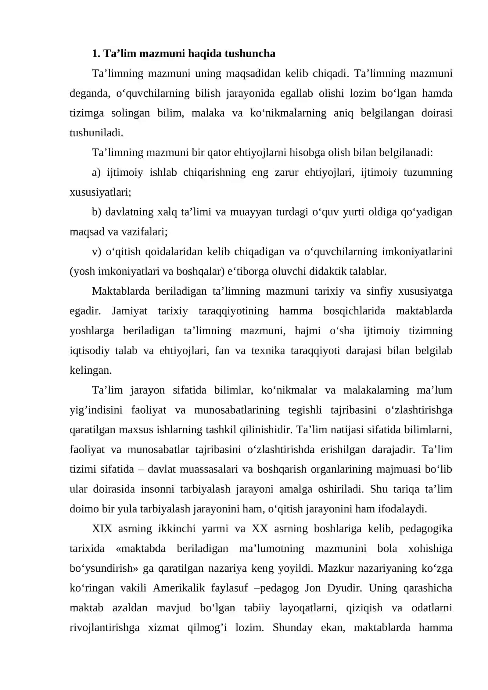 Ta'limning mazmuni 2