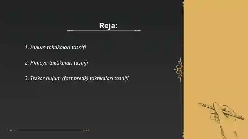 Basketboll o'yin taktikasining tasnifi 2