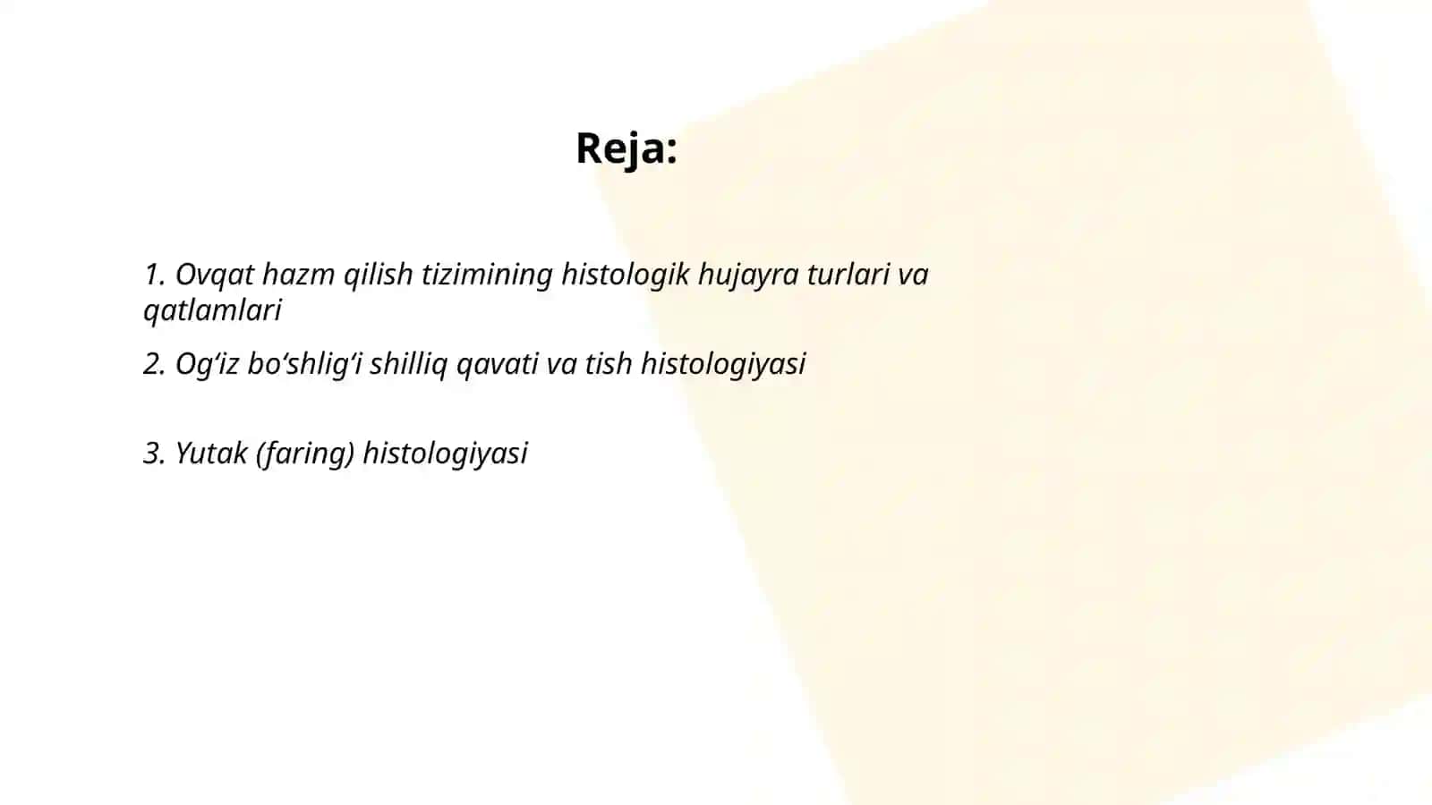 Ovqat hazm qilish gistalogiyasi 2