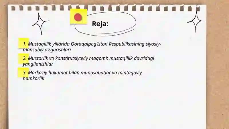 Mustaqillik yillarida Qoraqalpog’iston Respublikasi 2
