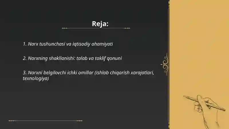 Narx va uning shakllanishi 2