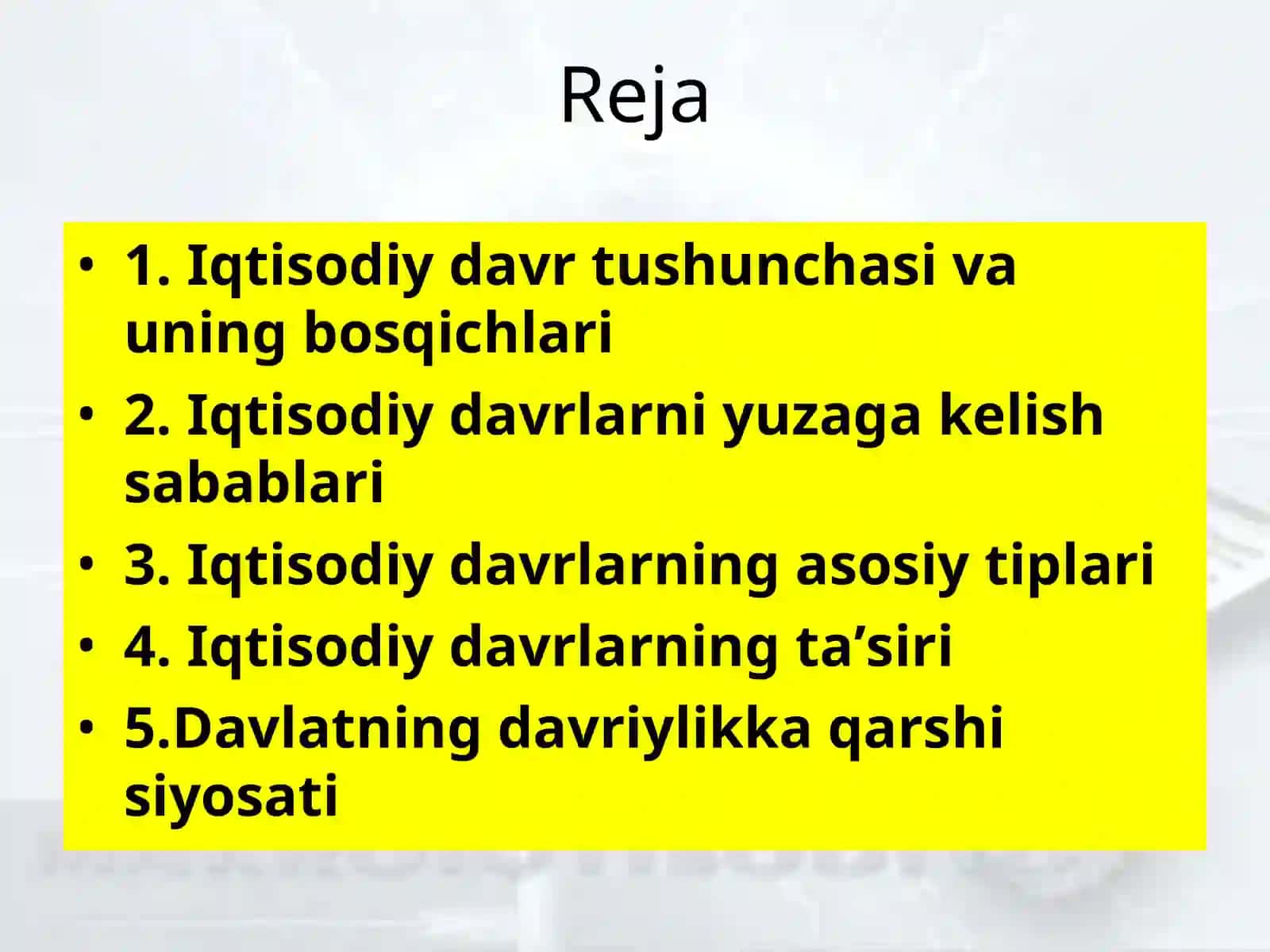 Iqtisodiy davrlar 2