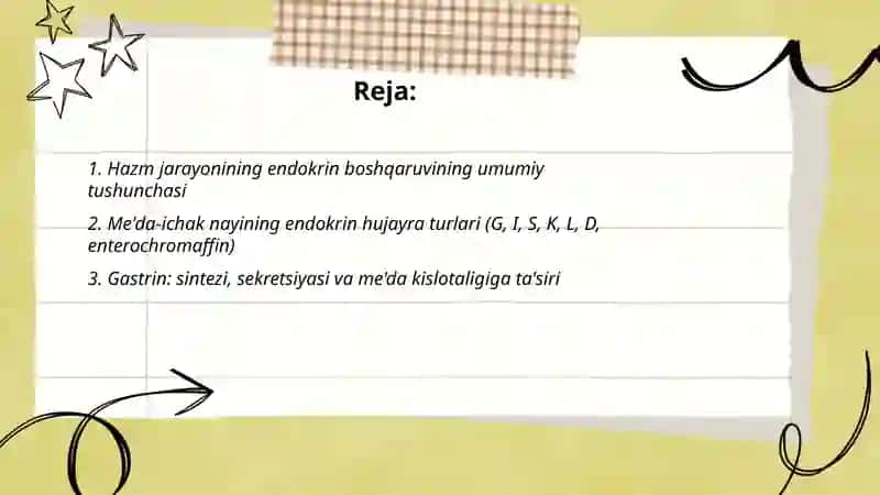 Hazmlanish jarayonining endokrin boshqariluvi 2